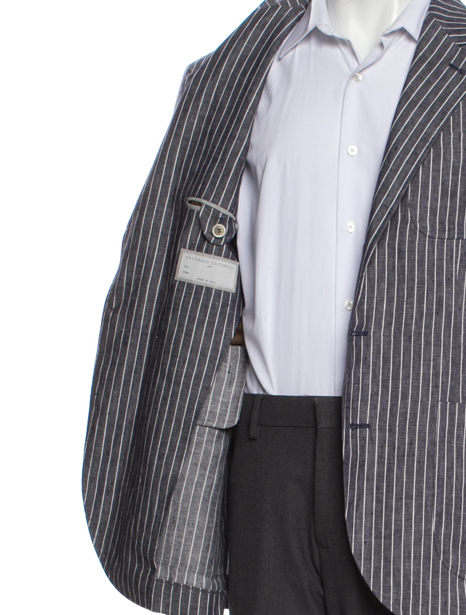 Brunello Cucinelli Linen Striped Sport Coat